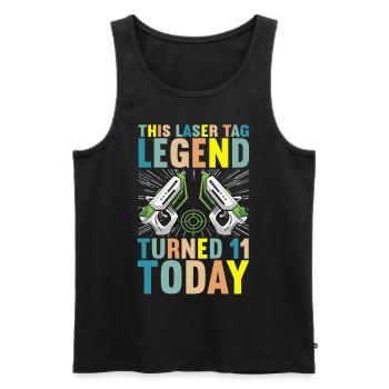 Laser Tag Birthday Laser Tag Player - Men's Premium Organic Tank Top - black - Front - AI Model Male 178 light (178cm)