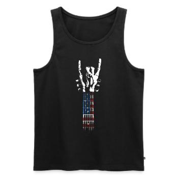 4th of July American Flag Guitar Tee - Männer Premium Bio Tank Top - Schwarz - Vorne - AI Model Male 178 light (178cm)