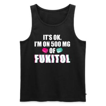 Fukitol Pharma Humor Stress Relief Tea - Men's Premium Organic Tank Top - black - Front - AI Model Male 178 light (178cm)