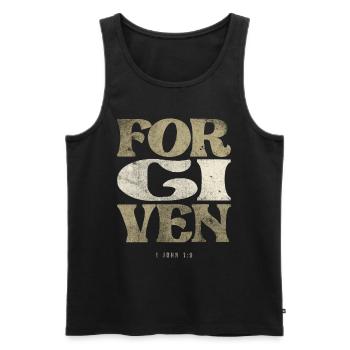 Forgiven - 1 John 1:9 Bible Verse Christian - Men's Premium Organic Tank Top - black - Front - Michal (187cm)