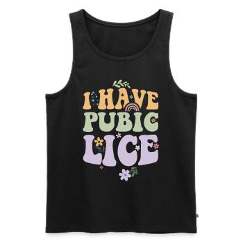 Arc-en-ciel ironique pubien poux humour vêtements - Débardeur bio Premium Homme - noir - Devant - AI Model Male 178 light (178cm)