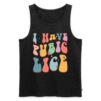 Arc-en-ciel ironique pubien poux humour vêtements - Débardeur bio Premium Homme - noir - Devant - AI Model Male 178 light (178cm)