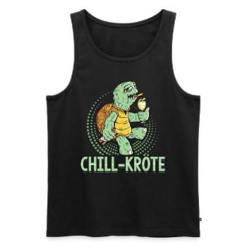 Chill Toad Relaxation & Humor Design - Men's Premium Organic Tank Top - black - Front - AI Model Male 178 light (178cm)