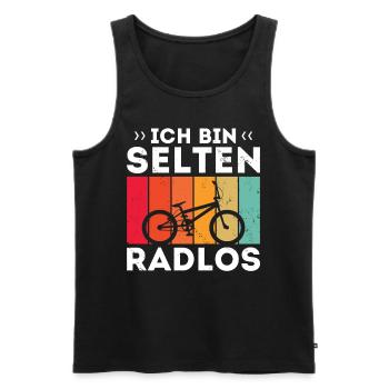 Bicycle Humor Rare Wheelless Design - Men's Premium Organic Tank Top - black - Front - AI Model Male 178 light (178cm)