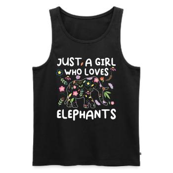Cute elephant lover girl t-shirt - Men's Premium Organic Tank Top - black - Front - Michal (187cm)