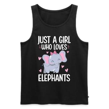 Cute elephant lover girl t-shirt - Men's Premium Organic Tank Top - black - Front - Michal (187cm)