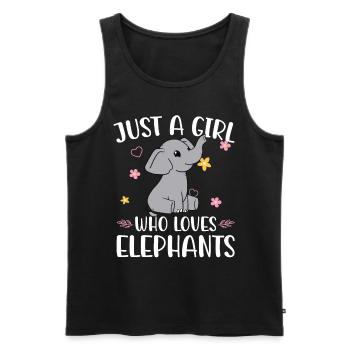 Cute elephant lover girl t-shirt - Men's Premium Organic Tank Top - black - Front - Michal (187cm)