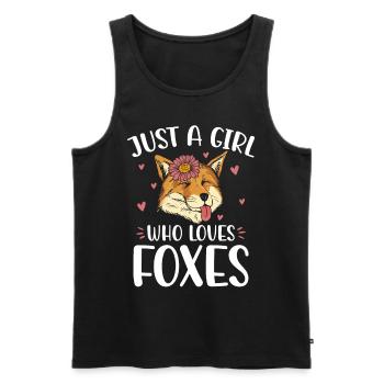 Cute Fox Lover Girl T-shirt - Men's Premium Organic Tank Top - black - Front - Michal (187cm)