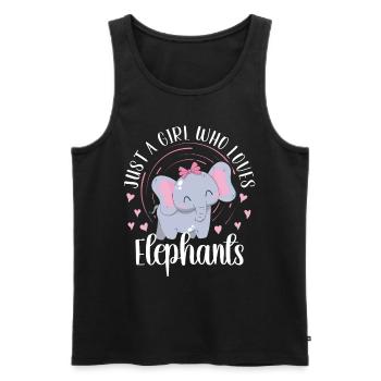 Cute elephant lover girl t-shirt - Men's Premium Organic Tank Top - black - Front - Michal (187cm)