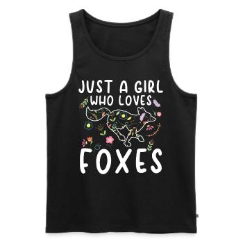 Cute Fox Lover Girl T-shirt - Men's Premium Organic Tank Top - black - Front - Michal (187cm)