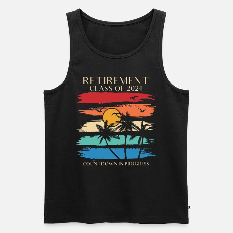 2024 Retirement Countdown Beach Tee - Men's Premium Organic Tank Top - black