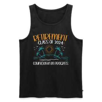 2024 Retirement Countdown Beach Tee - Men's Premium Organic Tank Top - black - Front - AI Model Male 178 light (178cm)