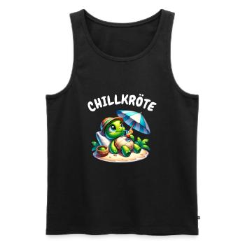 Chill Toad Relaxation & Humor Design - Men's Premium Organic Tank Top - black - Front - AI Model Male 178 light (178cm)