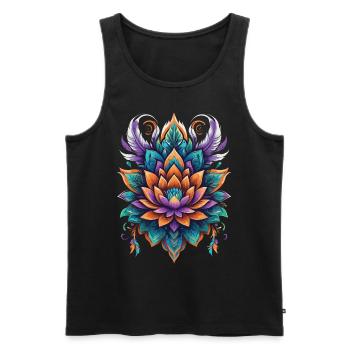 Fleur de vie Lotus spiritualité Design - Débardeur bio Premium Homme - noir - Devant - Michal (187cm)