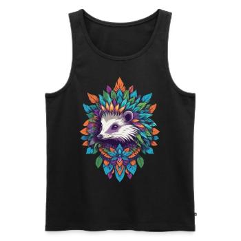Spirituelles Krafttier Dachs Mandala - Männer Premium Bio Tank Top - Schwarz - Vorne - AI Model Male 178 light (178cm)