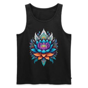 Style esthétique de la vie de fleur de fleur de lotus spirituel - Débardeur bio Premium Homme - noir - Devant - Michal (187cm)