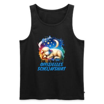 Chemise de nuit avec des moutons et des étoiles - Débardeur bio Premium Homme - noir - Devant - Michal (187cm)