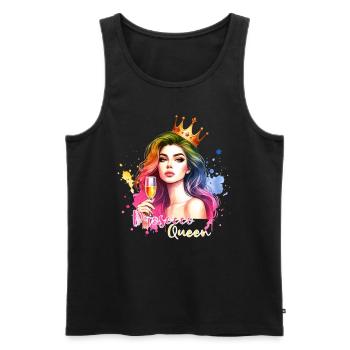 Prosecco Queen Damen Feier Shirt - Männer Premium Bio Tank Top - Schwarz - Vorne - AI Model Male 178 light (178cm)