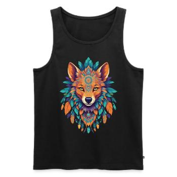 Dingo Totem Spirituelles Hund Krafttier Mandala - Männer Premium Bio Tank Top - Schwarz - Vorne - AI Model Male 178 light (178cm)