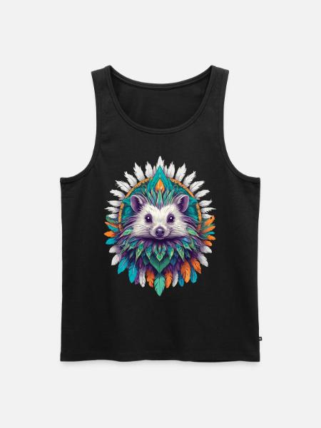 Riccio Mandala Potere Spirituale Disegno Animale - Canottiera ecologica premium da uomo - nero