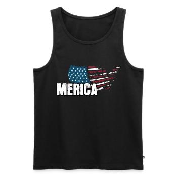 Merica 4th of July T-shirt décontracté Patriot - Débardeur bio Premium Homme - noir - Devant - Michal (187cm)