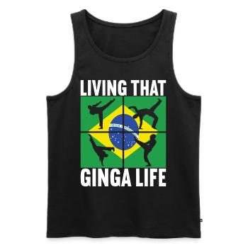 Capoeira Capoeirista - Men's Premium Organic Tank Top - black - Front - Michal (187cm)