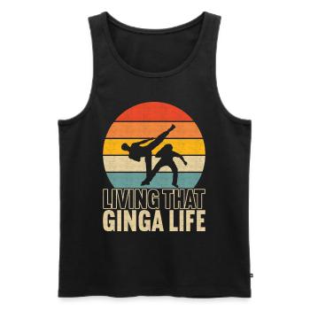 Capoeira Capoeirista - Männer Premium Bio Tank Top - Schwarz - Vorne - Michal (187cm)