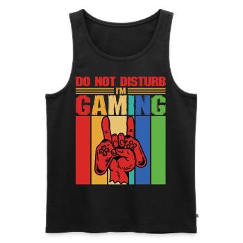 Don't Disturb I'm playing gaming gamers - Men's Premium Organic Tank Top - black - Front - AI Model Male 178 light (178cm)
