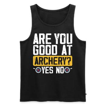 Bist du Gut im Bogenschießen? Ja Nein Lustig Sport - Männer Premium Bio Tank Top - Schwarz - Vorne - AI Model Male 178 light (178cm)