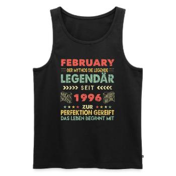 28th Birthday FEBRUARY Vintage 1996 Gift Idea - Men's Premium Organic Tank Top - black - Front - Michal (187cm)