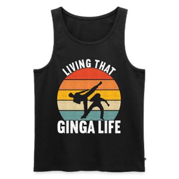Capoeira Capoeirista - Männer Premium Bio Tank Top - Schwarz - Vorne - Michal (187cm)