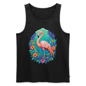 Aesthetic Flamingo Spirituelles Mandala Design - Männer Premium Bio Tank Top - Schwarz - Vorne - Michal (187cm)