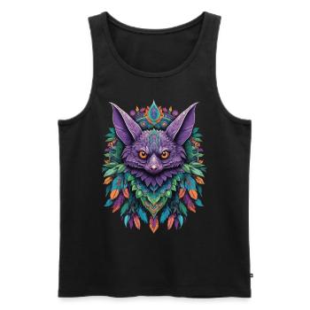 Fledermaus Traumfänger Mandala Design - Männer Premium Bio Tank Top - Schwarz - Vorne - AI Model Male 178 light (178cm)