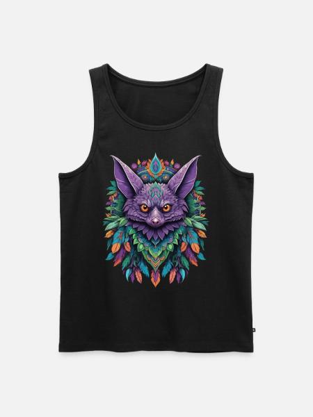 Bat Dream Catcher Mandala Design - Men's Premium Organic Tank Top - black