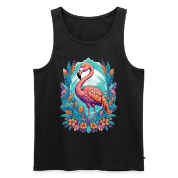 Flamingo Spirit Tier Mandala Traumfänger Design - Männer Premium Bio Tank Top - Schwarz - Vorne - AI Model Male 178 light (178cm)