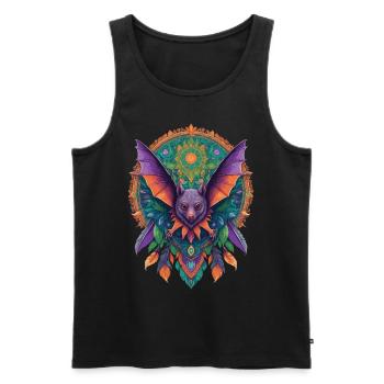Flughund Mandala Traumfänger Design - Männer Premium Bio Tank Top - Schwarz - Vorne - AI Model Male 178 light (178cm)
