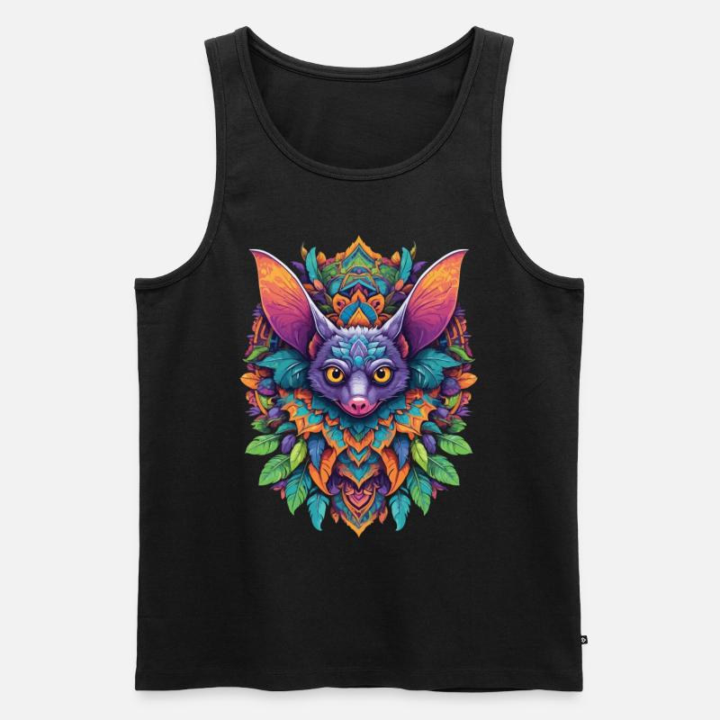 Fledermaus Mandala Traumfänger Design - Männer Premium Bio Tank Top - Schwarz