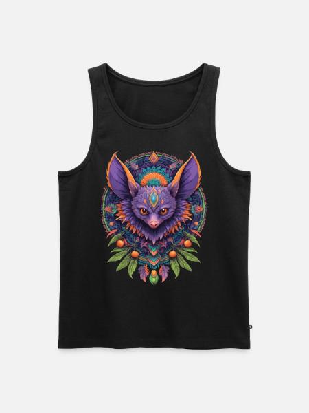 Bat Spiritual Mandala Design - Men's Premium Organic Tank Top - black