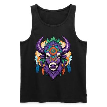 Stier Mandala Traumfänger Aesthetic Design - Männer Premium Bio Tank Top - Schwarz - Vorne - Michal (187cm)