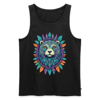 Sceau spirituel Mandala avec attrape-rêves - Débardeur bio Premium Homme - noir - Devant - Michal (187cm)