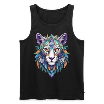 Spiritual Mandala Design - Men's Premium Organic Tank Top - black - Front - AI Model Male 178 light (178cm)