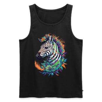 Zebra Spiritual Mandala Dream Catcher Design - Men's Premium Organic Tank Top - black - Front - Michal (187cm)