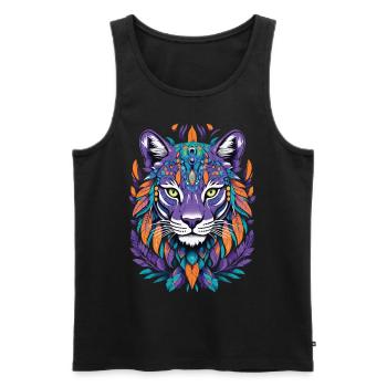 Spiritual Mandala Design - Men's Premium Organic Tank Top - black - Front - AI Model Male 178 light (178cm)