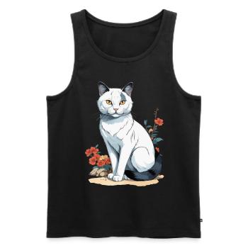 Hauskatzen Besitzer Niedliche Katze Katzen Dame - Männer Premium Bio Tank Top - Schwarz - Vorne - Michal (187cm)