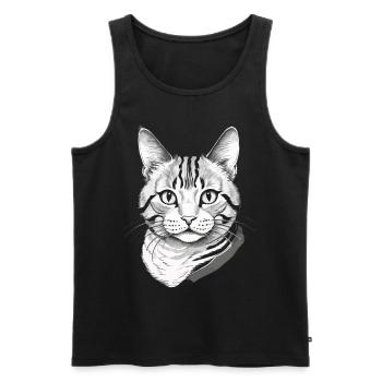 Hauskatzen Besitzer Niedliche Katze Katzen Dame - Männer Premium Bio Tank Top - Schwarz - Vorne - Michal (187cm)