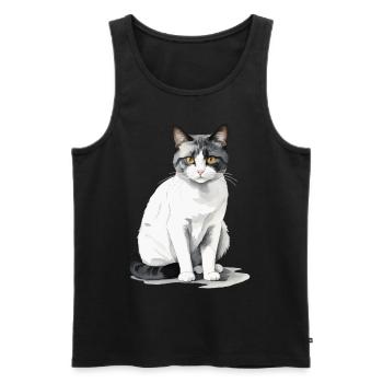 Hauskatzen Besitzer Niedliche Katze Katzen Dame - Männer Premium Bio Tank Top - Schwarz - Vorne - Michal (187cm)