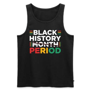 Monat der schBlack History Period Essential Tee - Männer Premium Bio Tank Top - Schwarz - Vorne - Michal (187cm)