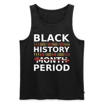 Monat der schBlack History Period Essential Tee - Männer Premium Bio Tank Top - Schwarz - Vorne - Michal (187cm)