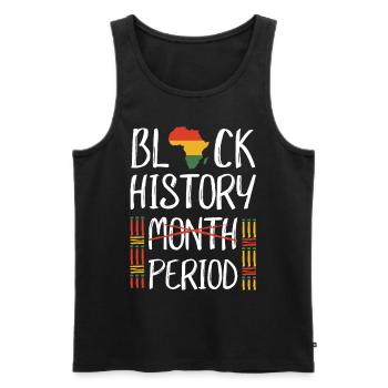 Monat der schBlack History Period Essential Tee - Männer Premium Bio Tank Top - Schwarz - Vorne - Michal (187cm)