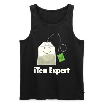 iTea Expert Funny Nerd Tee Shirt - Men's Premium Organic Tank Top - black - Front - AI Model Male 178 light (178cm)